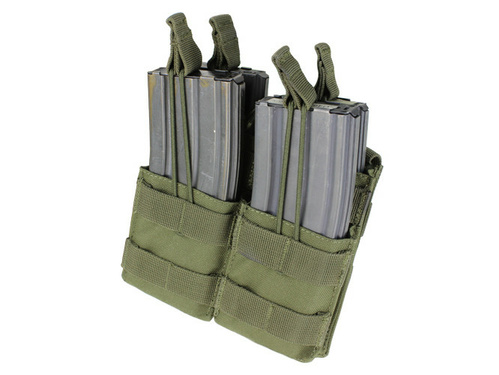 DynamicsHPA - Airsoftový krám, Airsoft zbraně, střelivo, vybavení - Sumka MOLLE dvojitá na zásobníky 4xM4 otevř. zelená